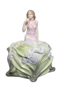 Lady on Bluebell Trinket Box