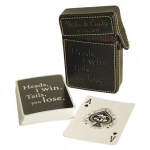 Leather Poker Card Set - Personalized