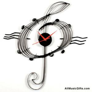 Treble Clef Silhouette Clock