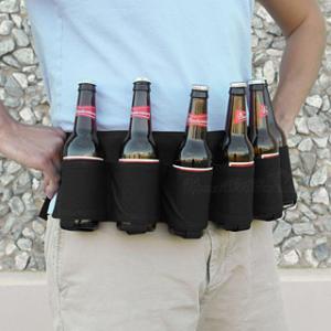 Black Six-Pack Beer Holster Belt