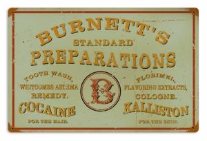 Retro Cocaine Tin Sign
