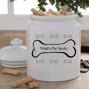 Dog Bone Personalized Dog Treats Jar