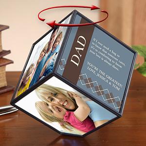 Personalized Spinning Photo Cube Picture Frame for Men