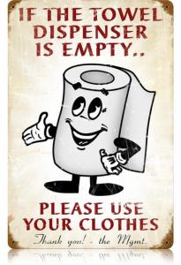 Retro Towel Dispenser Tin Sign LARGE