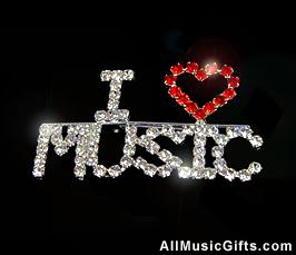 I Love Music Brooch