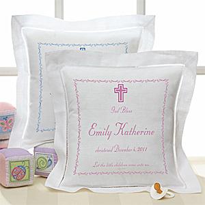 Personalized Christening Heirloom Pillow