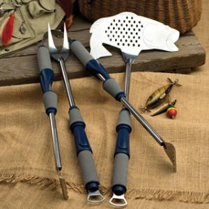 Reel Fishing BBQ Tools, 3-Piece Set