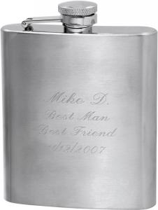 8 ounce Satin Finish Stainless Steel Flask