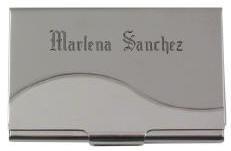 Brushed Chrome Business Card Case