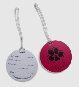 Pawprint luggage tag - Pink