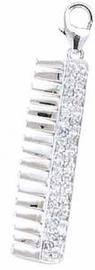 White Gold Comb Hairdresser Charm