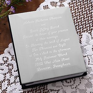 Engraved Silver Wedding Invitation Photo Album