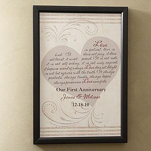 Wedding & Anniversary Personalized Canvas Art - Love Is Patient - Small