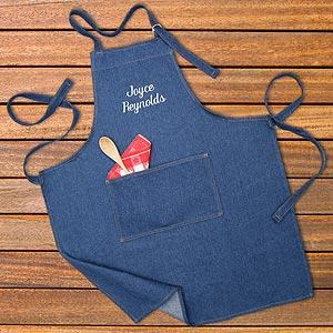 Embroidered Denim Apron