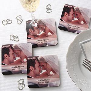 Personalized Wedding Photo Drink Coasters