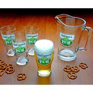 Irish Pub Personalized Glasses and Pitcher Set