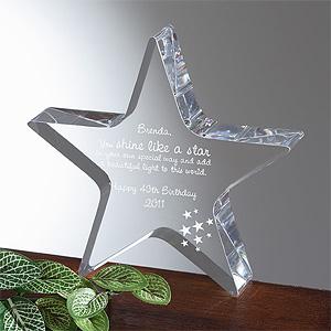 Personalized Birthday Star Sculpture - You Shine Like a Star Design