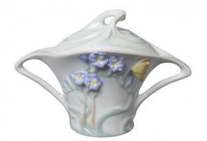 Freesia Purple Flower Porcelain Sugar Jar