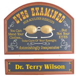 Personalized Eye Doctor Hanging Sign