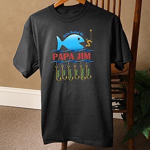 Personalized Black T-Shirt - Hooked On You Fishing