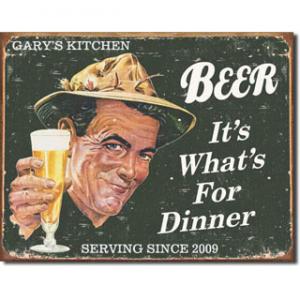 Beer Its Whats for Dinner Personalized Tin Sign