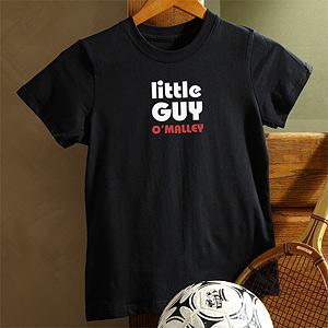 Personalized Kids Black T Shirt - Big Guy and Little Guy Collection