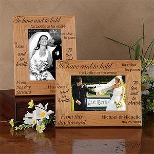Engraved Wood Wedding Photo Frames - To Have and To Hold