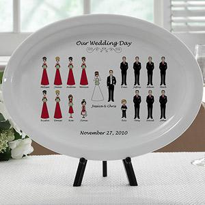 Personalized Wedding Gift Platter - Bridal Party Characters