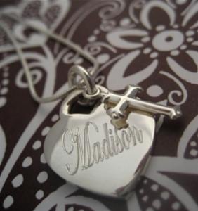 First Communion Personalized Keepsake Heart Necklace