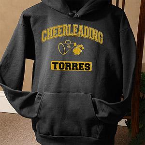 Personalized Sports Hooded Black Sweatshirt