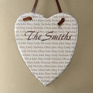 Family Name Personalized Heart Slate Wall Plaque