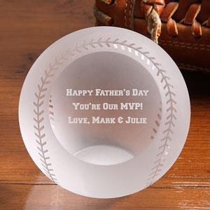 Personalized Crystal All Star Baseball Paperweight