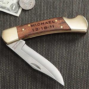 Personalized Brass Lockback Pocket Knife