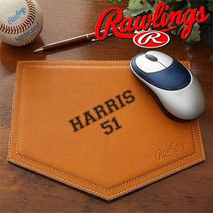 Personalized Leather Mouse Pad In Home Plate Design