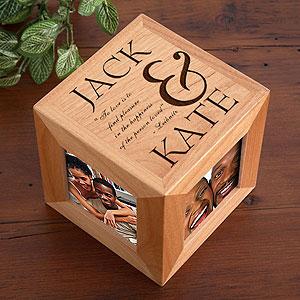 Personalized Wood Photo Cube - To Love You Romantic Design