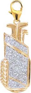Gold and Diamond Girl Golf Bag Charm