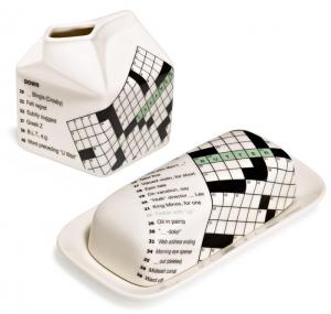 New York Times Crossword Butter Dish & Creamer