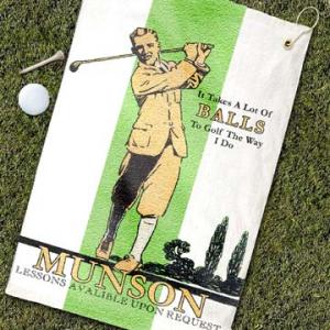 Personalized Vintage Golfer Golf Towel