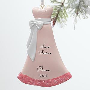 Personalized Christmas Ornaments - Pink Evening Gown Dress