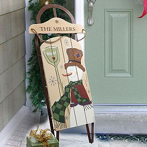 Personalized Old Fashioned Decorative Christmas Sled
