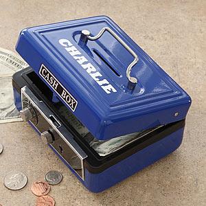Personalized Boys Cash Box - Blue