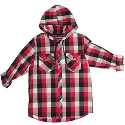 Hoodie Buddie Red Flannel Print Shirt