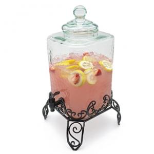 Sydney Hammered Glass Beverage Dispenser with Stand