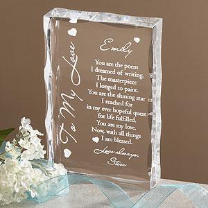 Personalized Gifts - Love Verses Sculpted Keepsake