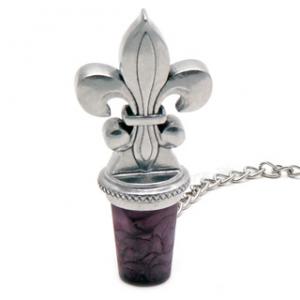 French Fleur De Lis Pewter Wine Stopper