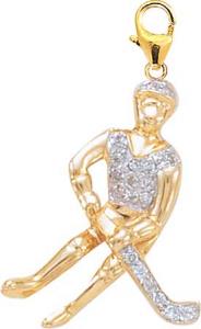 Gold Hockey Player Charm