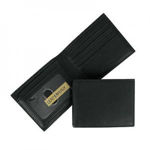 Italian Leather Bifold Wallet with Flap