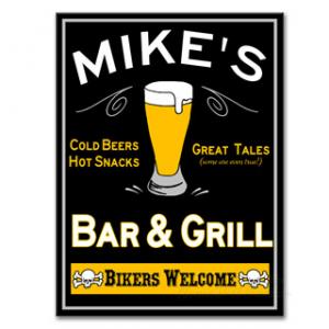 Bikers Bar and Grill Custom Sign