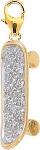 Gold and Diamond Skateboard Charm