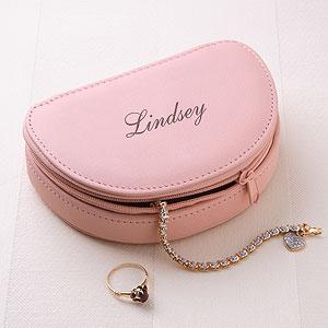 Personalized Leather Jewelry Travel Case